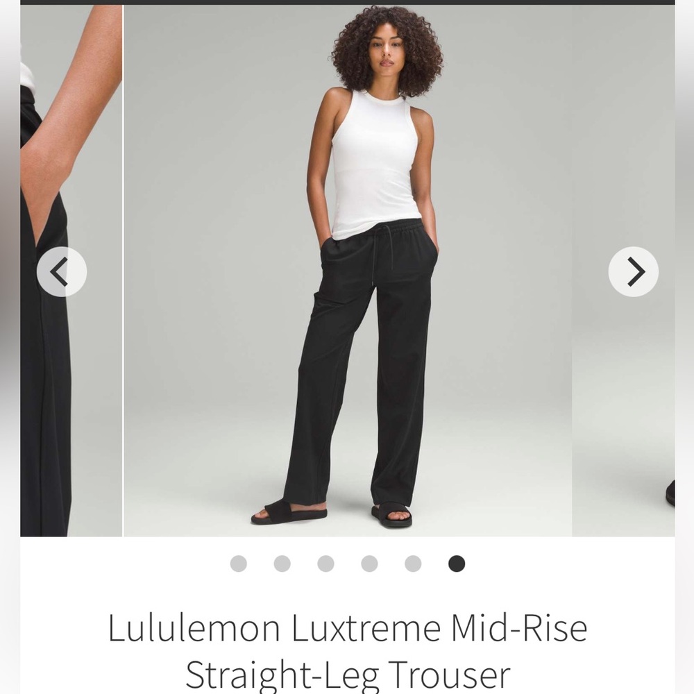 Lululemon Luxtreme Mid-Rise Straight-Leg Trouser
Black size large